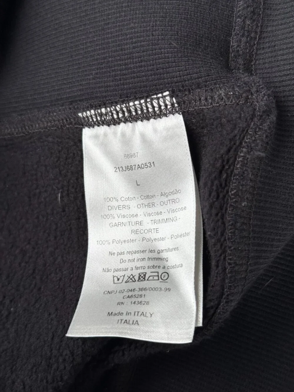 Dior Black & White Heart CD Embroidered Logo Sweater